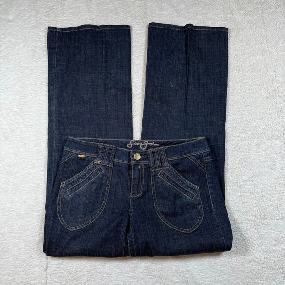Vintage Y2K Sean John Baggy Dark Wash Baggy Wide Leg Jeans - Picture 2 of 10